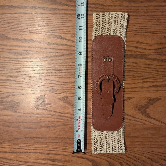 Anthropologie | Brown Leather Woven Belt | Size S - Picture 5 of 7